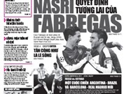 Bóng đá anh, ngoại hạng anh, lịch thi đấu euro 2012, Đọc TT&VH ngày  26/6: Nasri quyết định tương lai của Fabregas